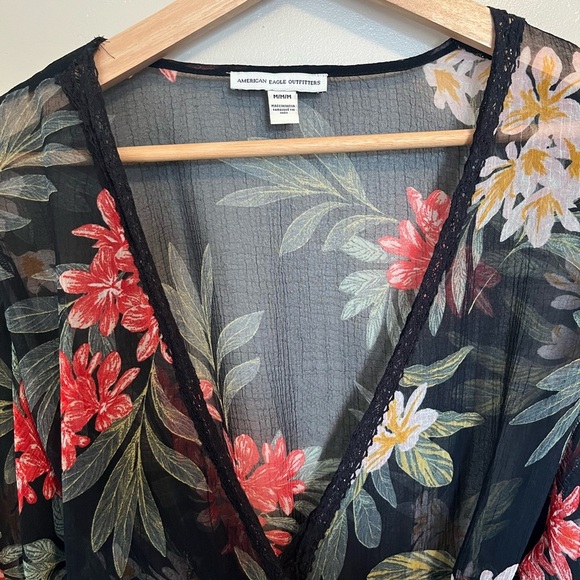 American Eagle Floral Wrap Dress/ Cover Up - Picture 9 of 14